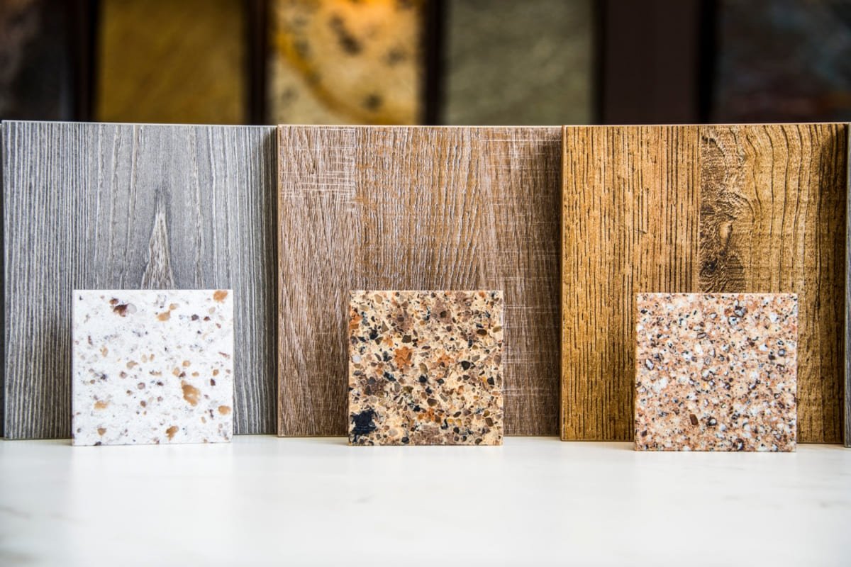 Various countertop options displayed at our showroom in Spring, TX